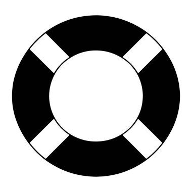 Can simidinin grafiksel bir çizimi, aynı zamanda can simidi olarak da bilinir. Kalın siyah bir dış halka ve beyaz bir iç halka ile daireseldir. Dört beyaz dikdörtgen kesit, siyah kesitle dönüşümlü olarak iç halka etrafında eşit aralıklarla dizilmiştir.