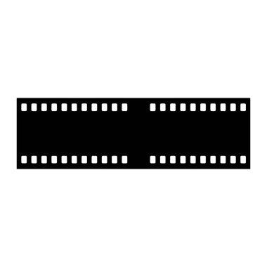 Siyah bir film şeridi beyaz arka planda yatay olarak gösterilir. Film şeridinde üst ve alt kenarları boyunca eşit aralıklı beyaz dikdörtgen delikler yer almaktadır. Film şeridinin merkez kısmı simsiyah, bir bla oluşturur.