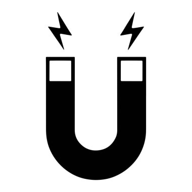 Beyaz arka planda siyah bir at nalı mıknatısı tasvir edilir. Mıknatısın kutuplarının üzerinde iki stilize siyah yıldırım var. Bu da manyetik kuvvet ya da enerjiyi işaret ediyor. Mıknatısın kare uçlu klasik bir U şekli var.