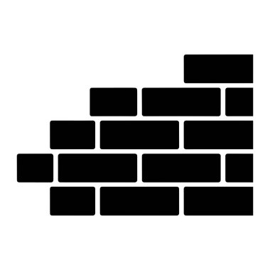 Beyaz zemin üzerinde siyah tuğla bir duvar deseninin grafik bir temsili. Tuğlalar yuvarlak köşeleri olan dikdörtgen şeklinde ve sendeleyerek dizilmiş, dokulu bir yüzey yaratıyor. Tasarım basit ve modern, temiz çizgilerle ve 