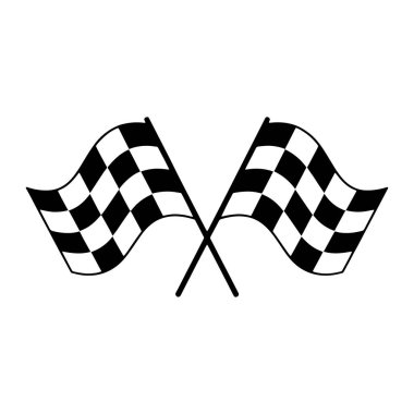 Resmin ortasında beyaz bir arkaplanda iki işaretli bayrak gösteriliyor. Bayraklar tekrar eden elmas desenli siyah beyaz. Rüzgarda dalgalanan, kıvrımlı kenarları olan tasvir edilmişler. Bayrak direkleri sade siyah.