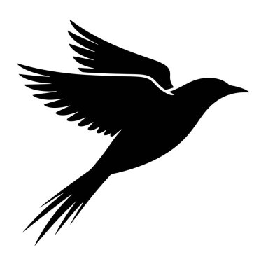 Uçuşun ortasında bembeyaz bir arkaplana karşı siyah bir kuş silueti tasvir edilir. Kuşun kanatları tamamen genişlemiş ve tüy detaylarını sivri uçlu sivri uçlarla gözler önüne seriyor. Vücudu pürüzsüz ve aerodinamik.