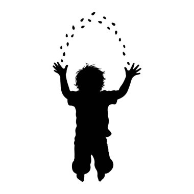 Bir çocuğun siyah silueti havada tasvir edilir, kolları yukarı doğru açılır. Tohumları andıran küçük, koyu oval şekiller, çocuğun kafasının üzerinde bir yay şeklinde dağılmış. Bu da atıldıklarını ya da dağıldıklarını gösteriyor. Çocuğun saçı...