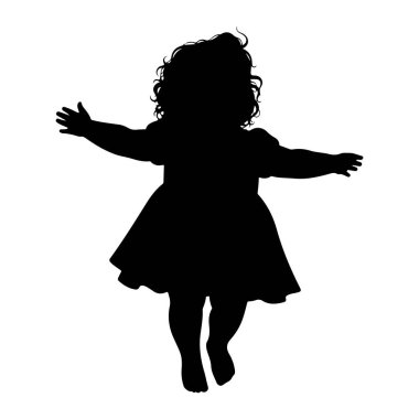 Beyaz arka planda kıvırcık saçlı bir çocuğun siyah silueti tasvir edilir. Çocuk uzun etekli bir elbise giyiyor ve kollarını yanlara doğru açıyor. Bacakları hareket ediyormuş gibi bükülmüş, bu da döndüklerini gösteriyor.