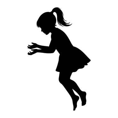 Beyaz arka planda at kuyruklu genç bir kızın siyah silueti tasvir ediliyor. Dinamik bir duruş sergiliyor, zıplıyor gibi görünüyor ya da elleri ve kolları açık ileri uzanıyor. Elbisesi bacaklarının etrafında parlıyor ve ayakları... 