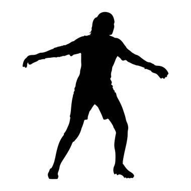 Disk tutan, fırlatmanın ortasında siyah bir siluet. Bu figür, spor şortu ve kolları açık ve vücudu dinamik bir pozda olan bir tişört giyiyor, bu da hareket ve çaba gösterdiğini gösteriyor. Siluet beyaz bir arka plana karşı izole edilmiş.