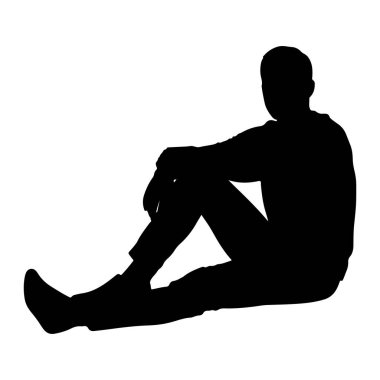 Bir kişinin siyah silueti bacak bacak üstüne atmış bir şekilde otururken resmedilir. Şekil beyaz bir arkaplanda izole edilmiş, basit ve temiz bir taslak sergiliyor. Poz rahatlamış ya da derin düşüncelere dalmış gibi..