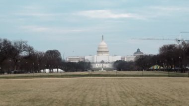 Washington, DC 'deki Amerikan Kongre Binası' nın parkından gündüz çekimleri. Yüksek kalite 4k görüntü