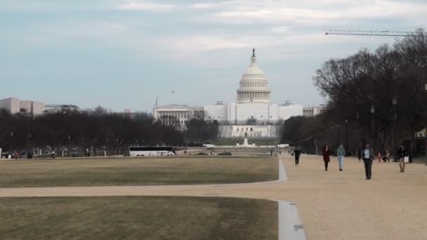 Nappali Felvétel Amerikai Capitol Épületről Washingtonban Kiváló Minőségű Felvételek — Stock videók