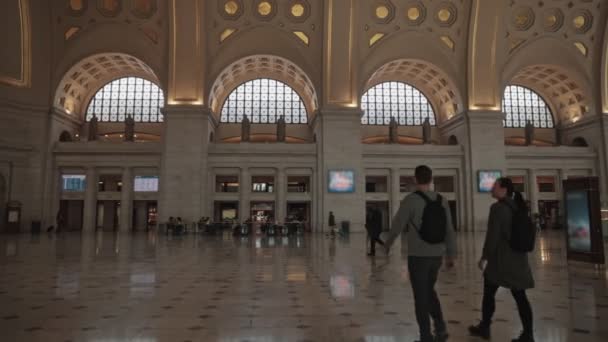 Unrecognizable People Walking Union Station Washington February 2023 High Quality — Stock Video