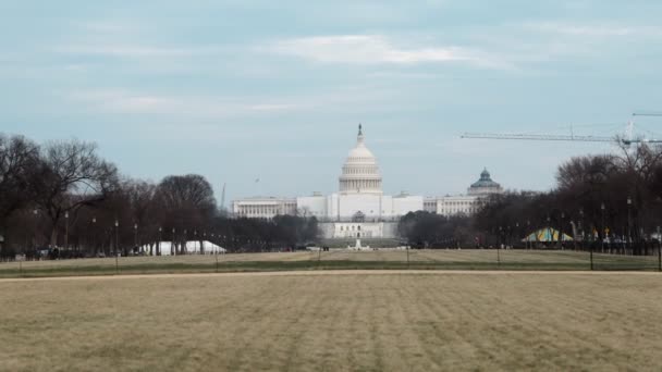 Dagtid Skjuten Från Parken Capitol Building Washington Högkvalitativ Film — Stockvideo