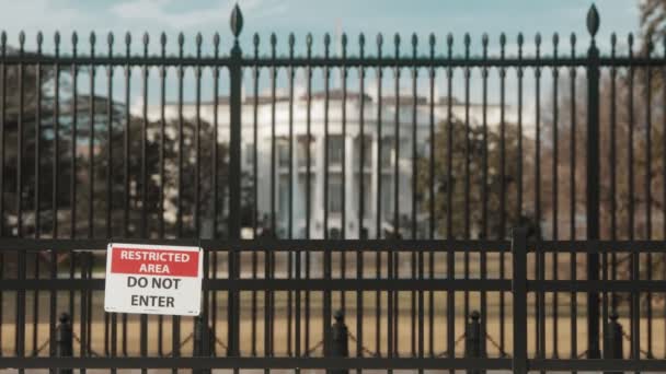 Foto Diurna Por Trás Uma Cerca Casa Branca Washington — Vídeo de Stock