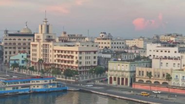 La Havana 'nın güzel çekimleri, Küba silueti. Yüksek kaliteli FullHD görüntüler