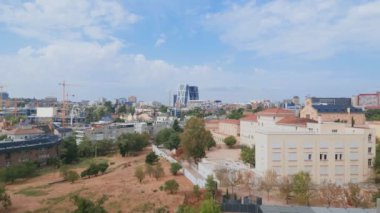 Chamberi 'nin hava görüntüsü, Madrid bölgesi, İspanya. Yüksek kalite 4k görüntü