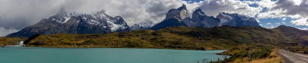 Panoramic View Lake Pehoe Torres Del Paine National Park Moutain — Stock Photo, Image