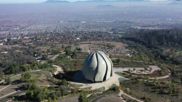 Santiago Şili Deki Bahai Tapınağı Nın Tüm Dinlerinin Hava Manzarası — Stok video