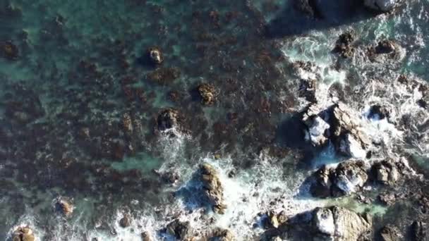 Vue Aérienne Dessus Des Images Prises Par Drone Vagues Bleues — Video