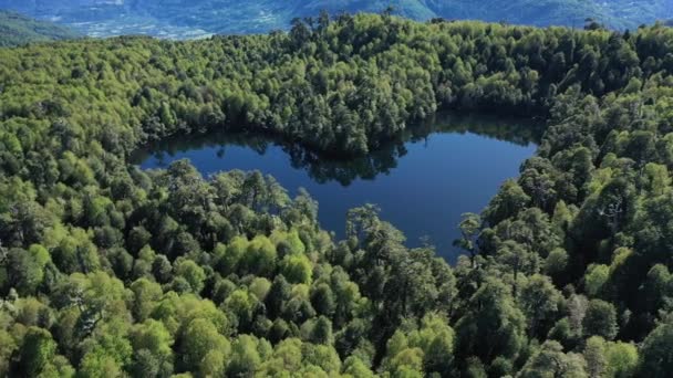 Dron Vista Lagoa Forma Coração Real Chile Laguna Coraszon Região — Vídeo de Stock
