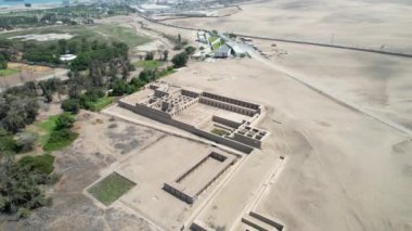 Pachacamac Arkeolojik Sığınağı 'nın hava aracı görüntüsü, Peru' daki Lima yakınlarındaki İnka dini saygı merkezi.