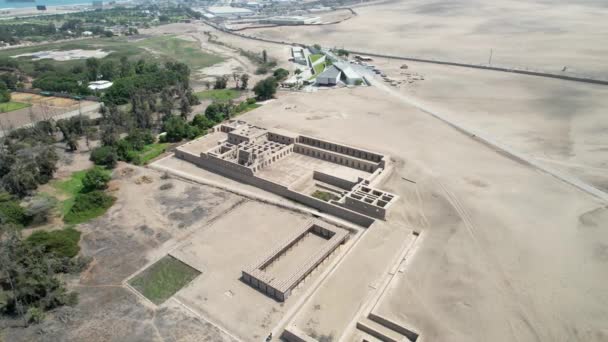 Veduta Aerea Drone Del Santuario Archeologico Pachacamac Centro Venerazione Religiosa — Video Stock