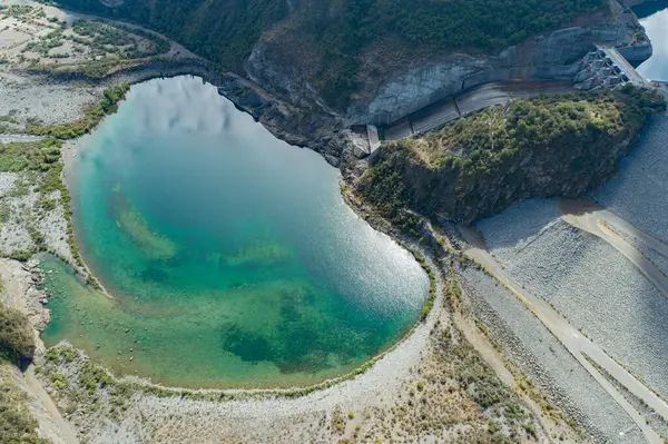 Luchtfoto Machacura Dam Regio Maule Chili Stockafbeelding