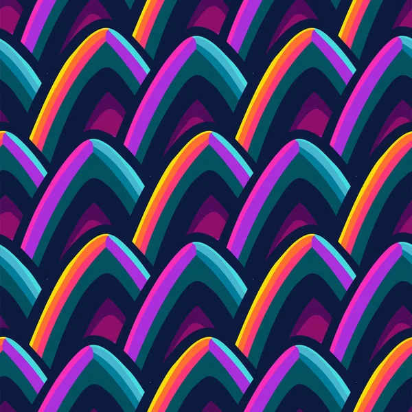 Abstract Seamless Pattern Colorful Cat Ears Shapes Vector Repeated Geometric — Stok Vektör