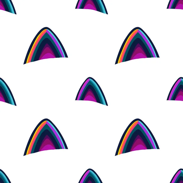 Patrón Sin Costura Abstracto Formas Orejas Gato Colorido Diseño Geométrico — Vector de stock