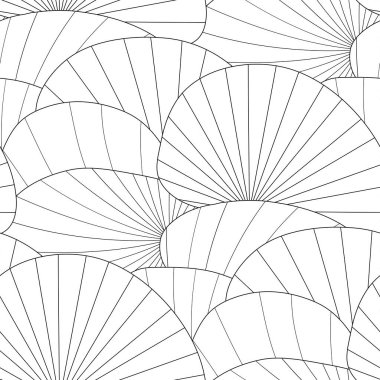 Grafik ışınımlı şekillerin soyut, kusursuz desenleri. Tekrarlanan geometrik tasarım