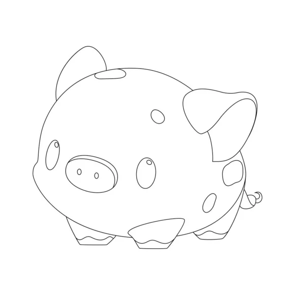 Joli Petit Cochon Visage Souriant Aux Grands Yeux Illustration Vectorielle — Image vectorielle