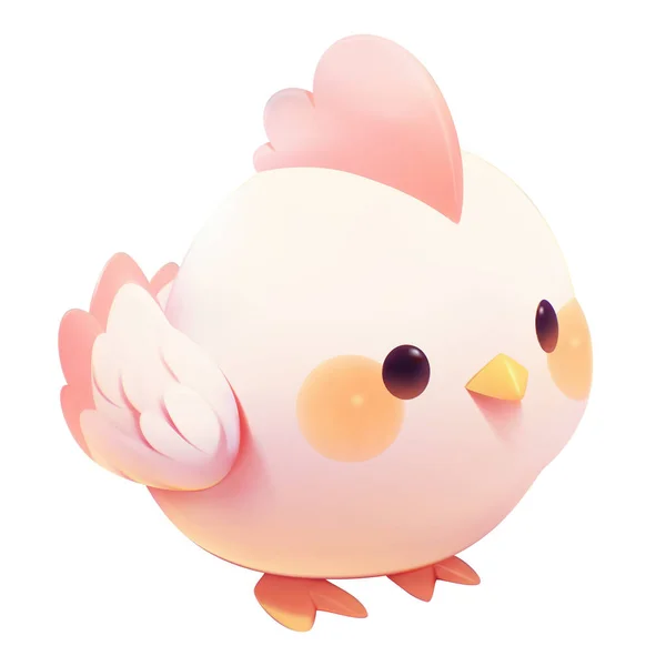 Nettes Kleines Huhn Mit Einem Freundlich Lächelnden Gesicht Und Großen — Stockvektor
