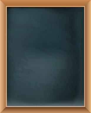 Çerçevelenmiş yeşil bir karatahtanın boş yüzeyi. Vektör tasarım ögesi
