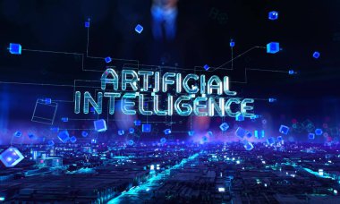 Dijital teknoloji Hitech konsepti. Dinamik dijital arkaplan