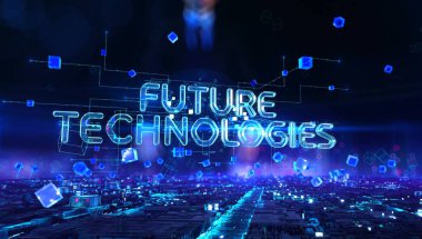 Digital technology hitech concept. Dynamic digital background