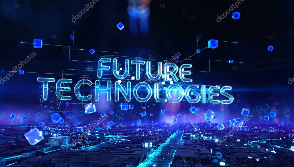 Digital technology hitech concept. Dynamic digital background