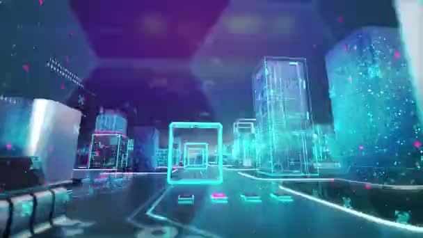 Digitální Město Rozmanitost Podnikání Technologie Koncept Internetu — Stock video