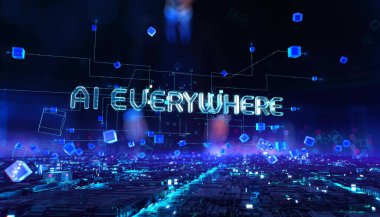 Dijital teknoloji Hitech konsepti. Dinamik dijital arkaplan