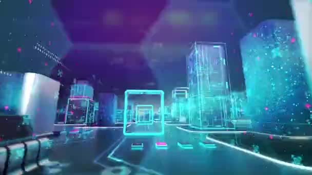 Cidade Digital Diversidade Negócios Tecnologia Conceito Internet — Vídeo de Stock