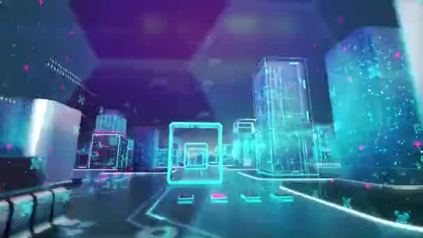 Digitale Stadt Unternehmensvielfalt Technologie Und Internetkonzept — Stockvideo