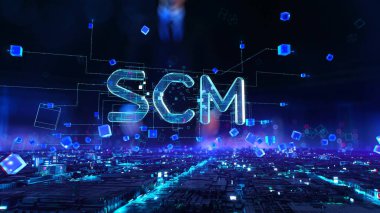 Digital technology hitech concept. Dynamic digital background