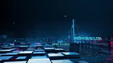 Dijital şehir, iş çeşitliliği, teknoloji ve internet kavramı