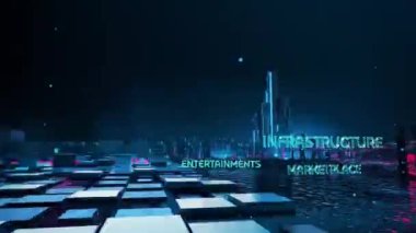 Dijital şehir, iş çeşitliliği, teknoloji ve internet kavramı