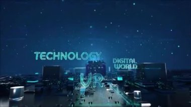 Dijital şehir, iş çeşitliliği, teknoloji ve internet kavramı