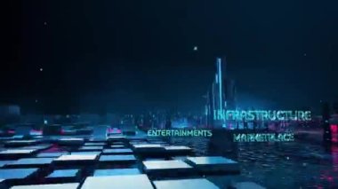 Dijital şehir, iş çeşitliliği, teknoloji ve internet kavramı