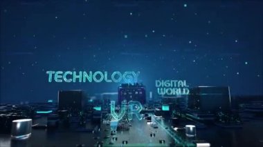 Dijital şehir, iş çeşitliliği, teknoloji ve internet kavramı