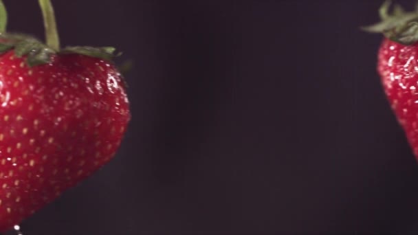 Erdbeer Konzept Für Fernsehaufnahmen — Stockvideo