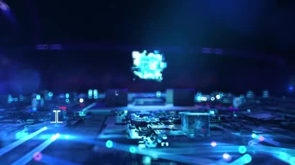 Technologie Numérique Hitech Hologramme Concept — Video