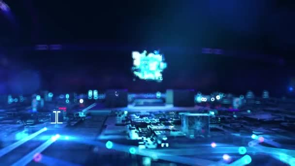 Tecnologia Digital Hitech Holograma Conceito — Vídeo de Stock