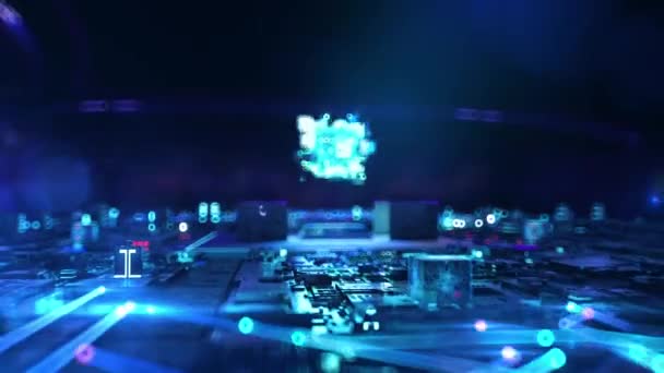 Concepto Del Holograma Tecnología Digital Hitech — Vídeo de stock