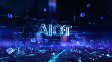 Dijital teknoloji Hitech konsepti. Dinamik dijital arkaplan