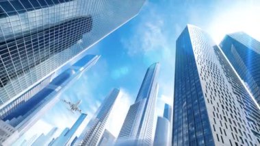 Uçak İniş ve Kalkış Şehir Gökdeleninde Otobüste Hoş Geldiniz tabelasıyla